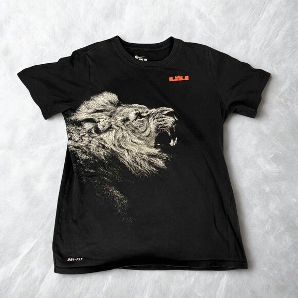 Nike Other - Nike Shirt Mens Large Black Athletic Cut Lebron James King Dri Fit Lion Graphic